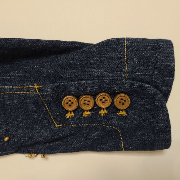 BONNIE & NORMA Denim Jean Jacket with Embroidered Spring Floral Design Sz S - Picture 4 of 11